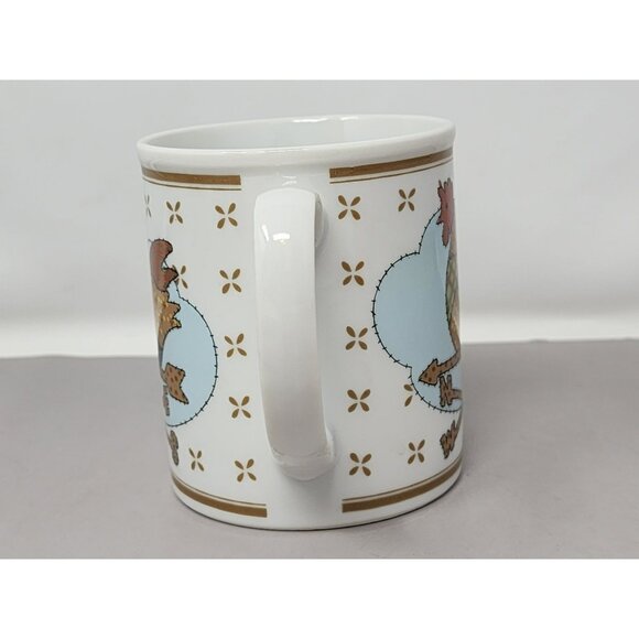 Set Of 3 Country Chicken & Cow Weathervane Mugs Patchwork‎ Design Ceramic - Picture 7 of 16